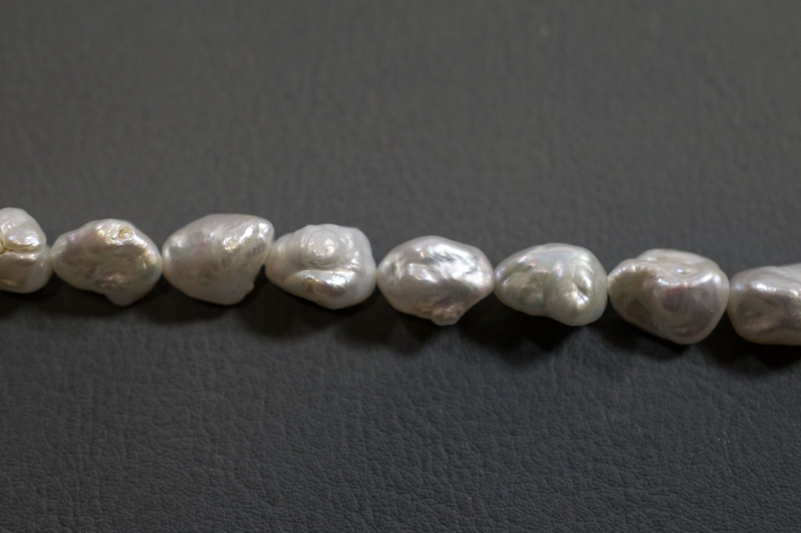 Keshiperlen Strang Weiß mit hohem Lüster 8 x10 mm